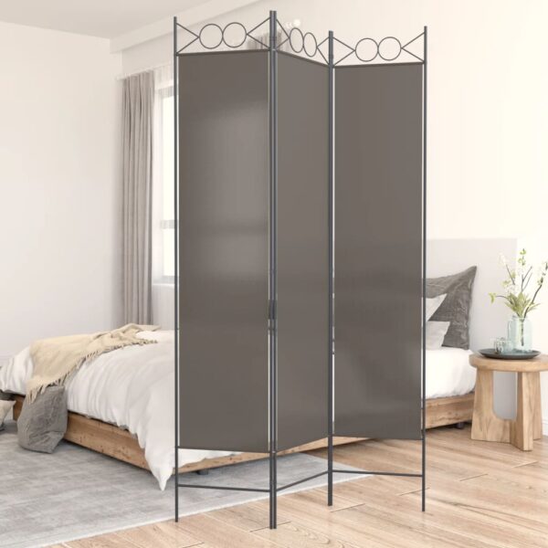 vidaXL 3-Panel Room Divider Anthracite 47.2"x78.7" Fabric