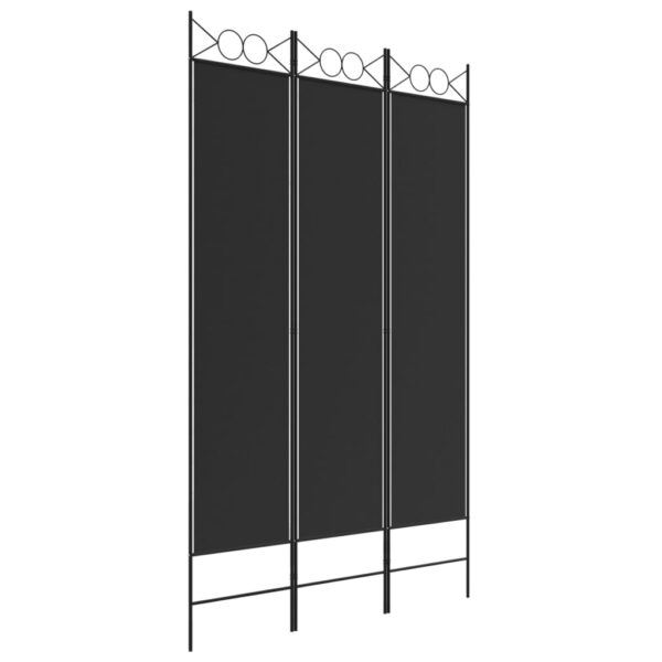 vidaXL 3-Panel Room Divider Black 47.2"x78.7" Fabric - Image 2