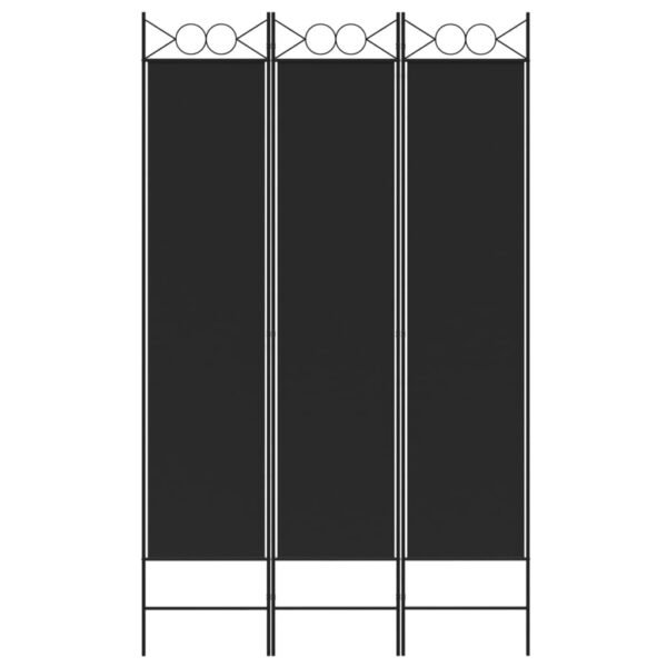 vidaXL 3-Panel Room Divider Black 47.2"x78.7" Fabric - Image 3