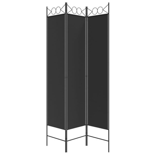 vidaXL 3-Panel Room Divider Black 47.2"x78.7" Fabric - Image 4