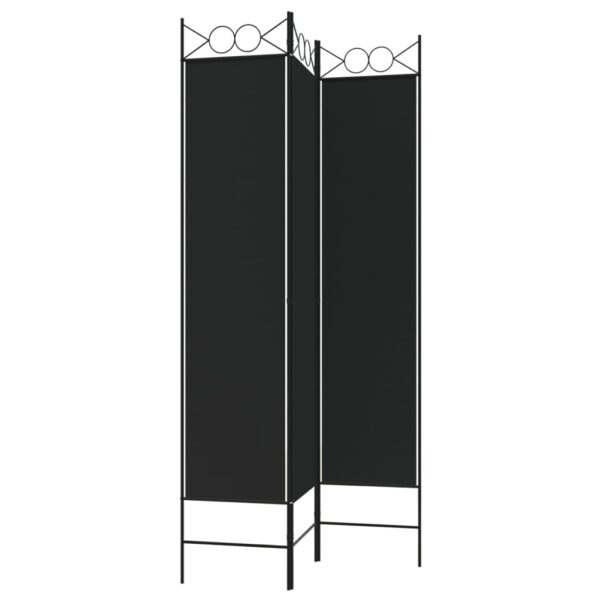 vidaXL 3-Panel Room Divider Black 47.2"x78.7" Fabric - Image 5