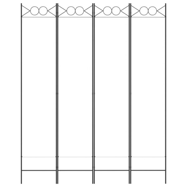 vidaXL 4-Panel Room Divider White 63"x78.7" Fabric - Image 3