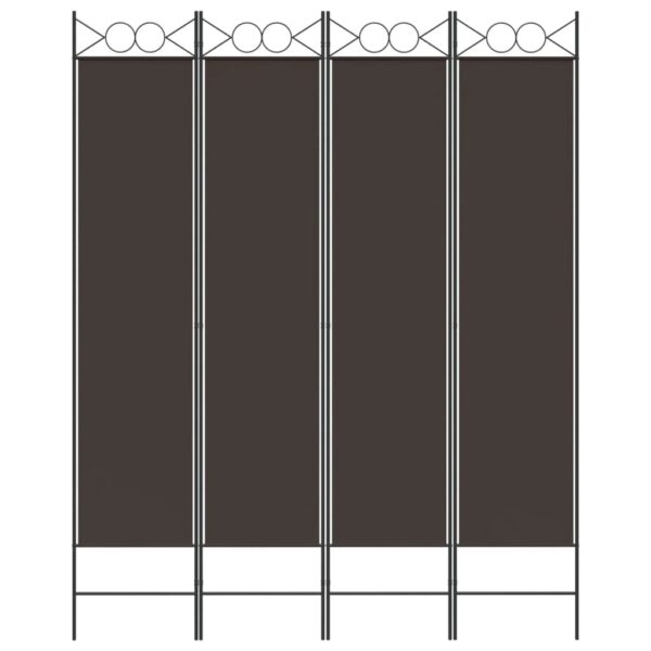 vidaXL 4-Panel Room Divider Brown 63"x78.7" Fabric - Image 3