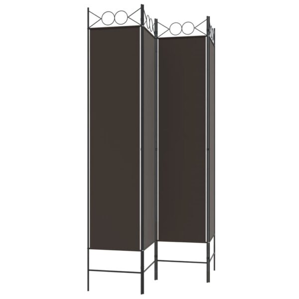 vidaXL 4-Panel Room Divider Brown 63"x78.7" Fabric - Image 4