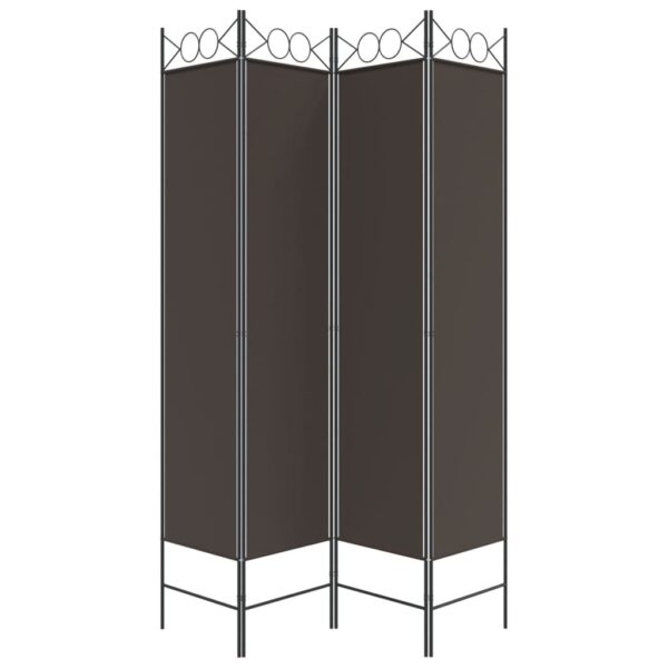 vidaXL 4-Panel Room Divider Brown 63"x78.7" Fabric - Image 5