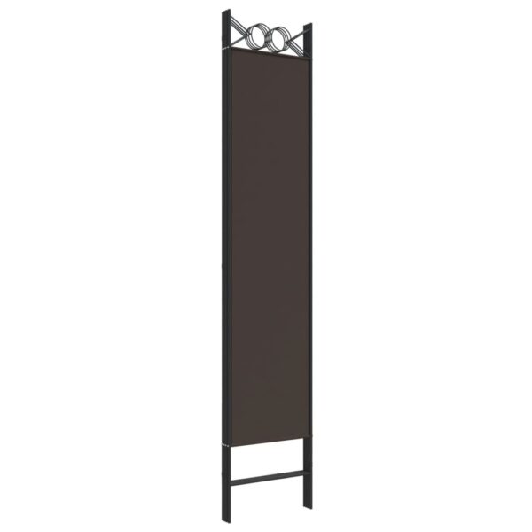 vidaXL 4-Panel Room Divider Brown 63"x78.7" Fabric - Image 6