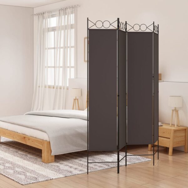 vidaXL 4-Panel Room Divider Brown 63"x78.7" Fabric