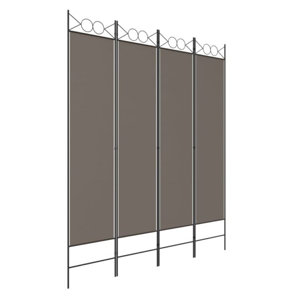 vidaXL 4-Panel Room Divider Anthracite 63"x78.7" Fabric - Image 2