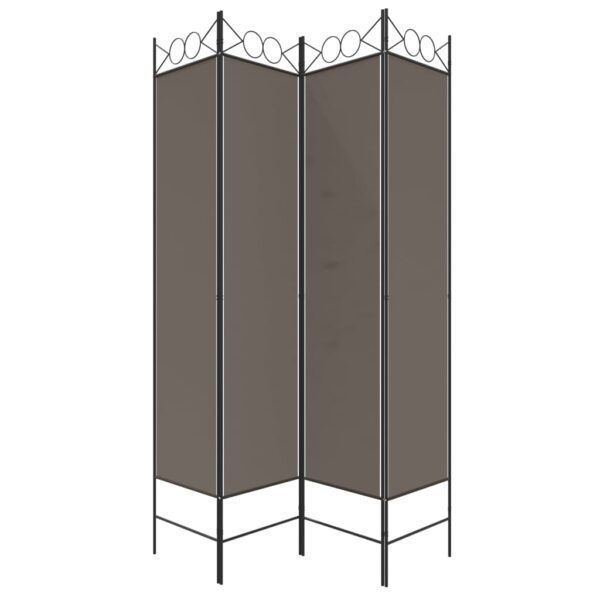 vidaXL 4-Panel Room Divider Anthracite 63"x78.7" Fabric - Image 5