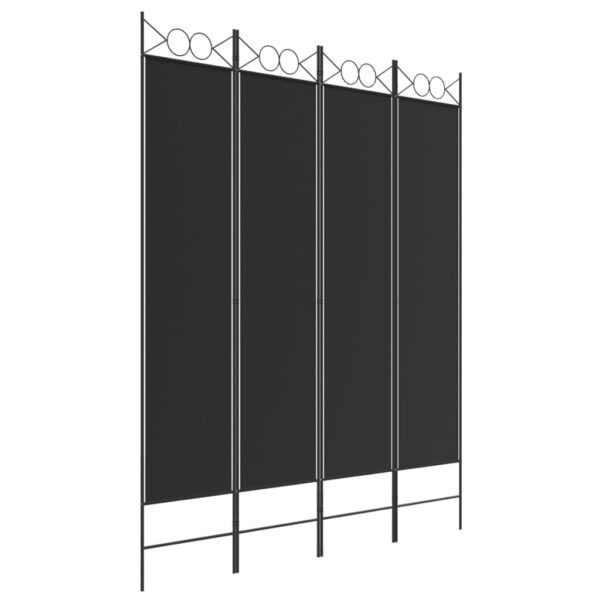 vidaXL 4-Panel Room Divider Black 63"x78.7" Fabric - Image 2