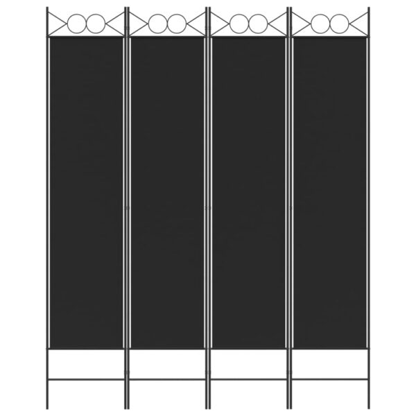 vidaXL 4-Panel Room Divider Black 63"x78.7" Fabric - Image 3