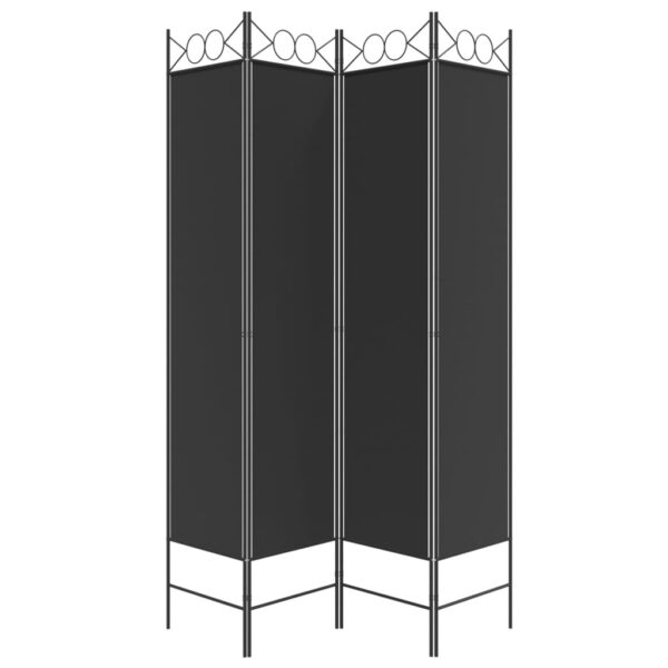 vidaXL 4-Panel Room Divider Black 63"x78.7" Fabric - Image 4