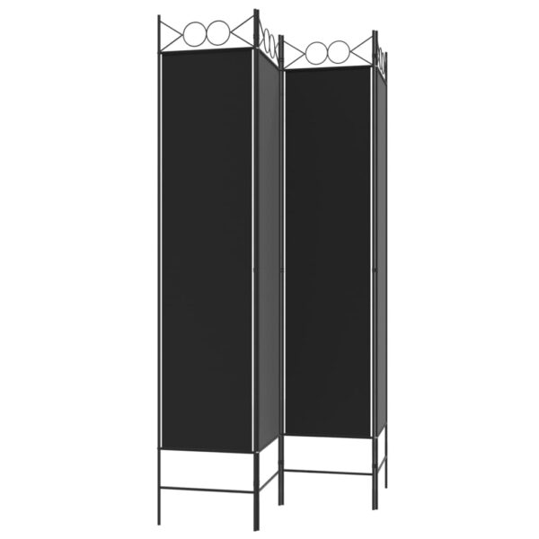 vidaXL 4-Panel Room Divider Black 63"x78.7" Fabric - Image 5