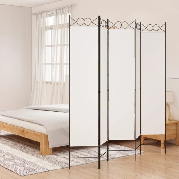 vidaXL 5-Panel Room Divider White 78.7"x78.7" Fabric