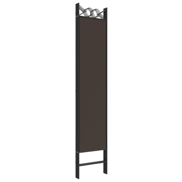 vidaXL 5-Panel Room Divider Brown 78.7"x78.7" Fabric - Image 6