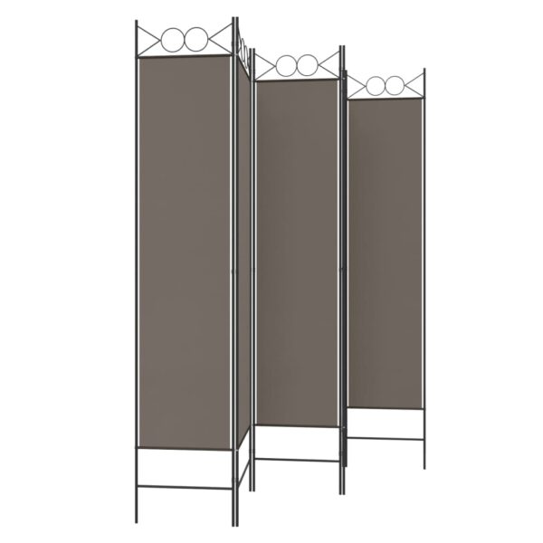 vidaXL 5-Panel Room Divider Anthracite 78.7"x78.7" Fabric - Image 4