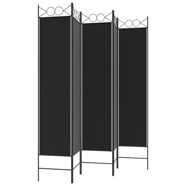 vidaXL 5-Panel Room Divider Black 78.7"x78.7" Fabric - Image 5