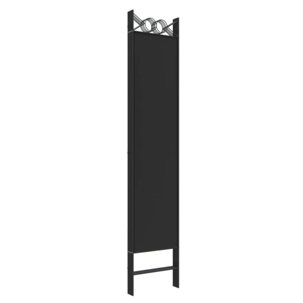 vidaXL 5-Panel Room Divider Black 78.7"x78.7" Fabric - Image 6