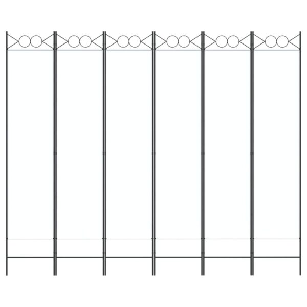 vidaXL 6-Panel Room Divider White 94.5"x78.7" Fabric - Image 3