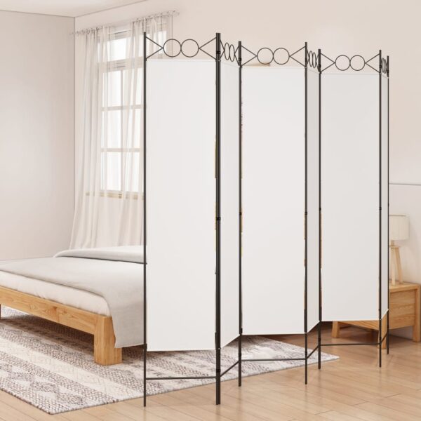 vidaXL 6-Panel Room Divider White 94.5"x78.7" Fabric