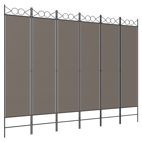 vidaXL 6-Panel Room Divider Anthracite 94.5"x78.7" Fabric - Image 2