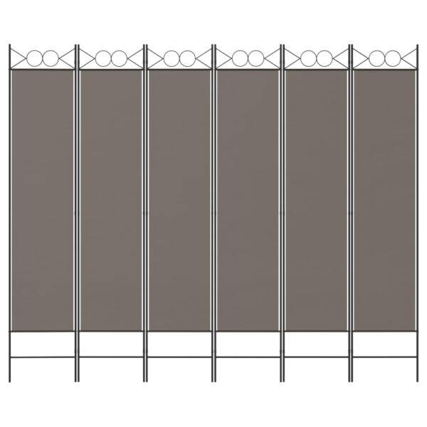 vidaXL 6-Panel Room Divider Anthracite 94.5"x78.7" Fabric - Image 3