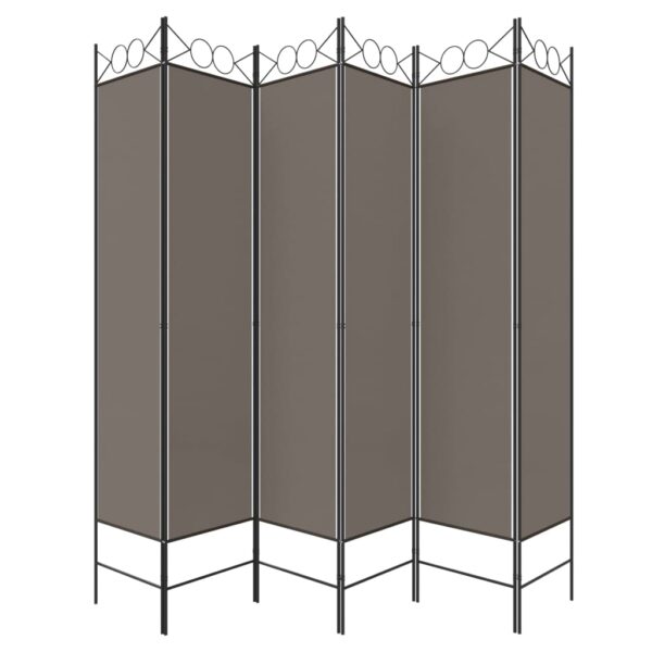 vidaXL 6-Panel Room Divider Anthracite 94.5"x78.7" Fabric - Image 4