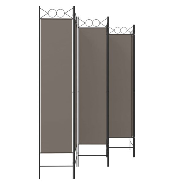 vidaXL 6-Panel Room Divider Anthracite 94.5"x78.7" Fabric - Image 5