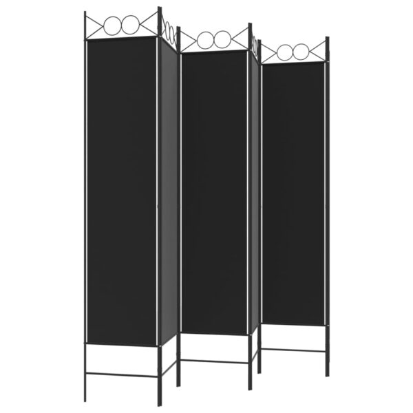 vidaXL 6-Panel Room Divider Black 94.5"x78.7" Fabric - Image 5