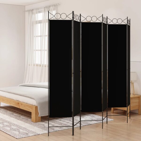 vidaXL 6-Panel Room Divider Black 94.5"x78.7" Fabric