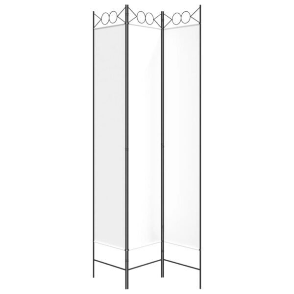 vidaXL 3-Panel Room Divider White 47.2"x86.6" Fabric - Image 4