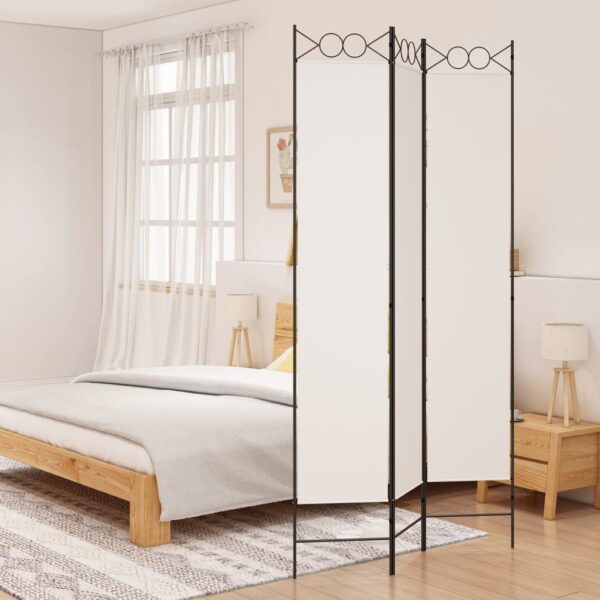 vidaXL 3-Panel Room Divider White 47.2"x86.6" Fabric