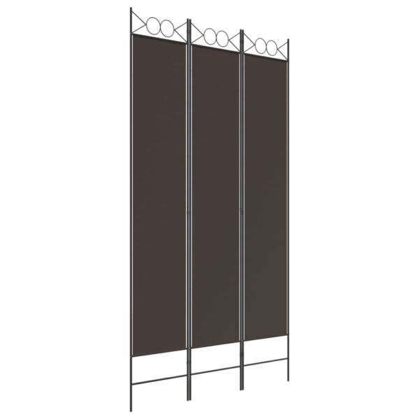 vidaXL 3-Panel Room Divider Brown 47.2"x86.6" Fabric - Image 2