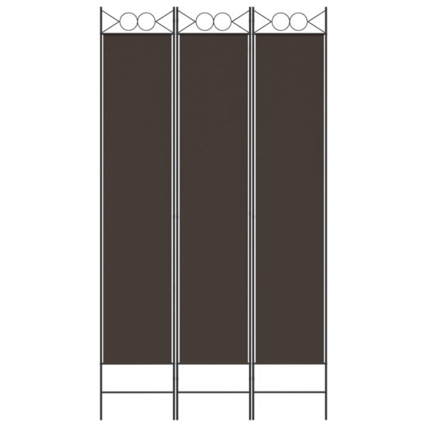 vidaXL 3-Panel Room Divider Brown 47.2"x86.6" Fabric - Image 3