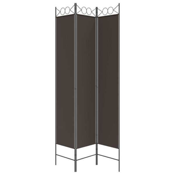 vidaXL 3-Panel Room Divider Brown 47.2"x86.6" Fabric - Image 4