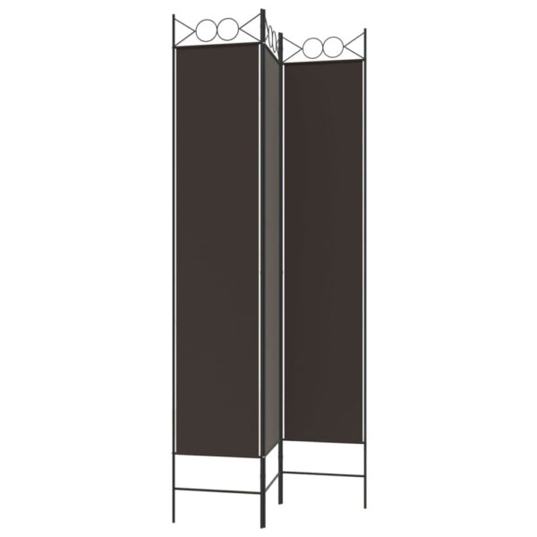 vidaXL 3-Panel Room Divider Brown 47.2"x86.6" Fabric - Image 5