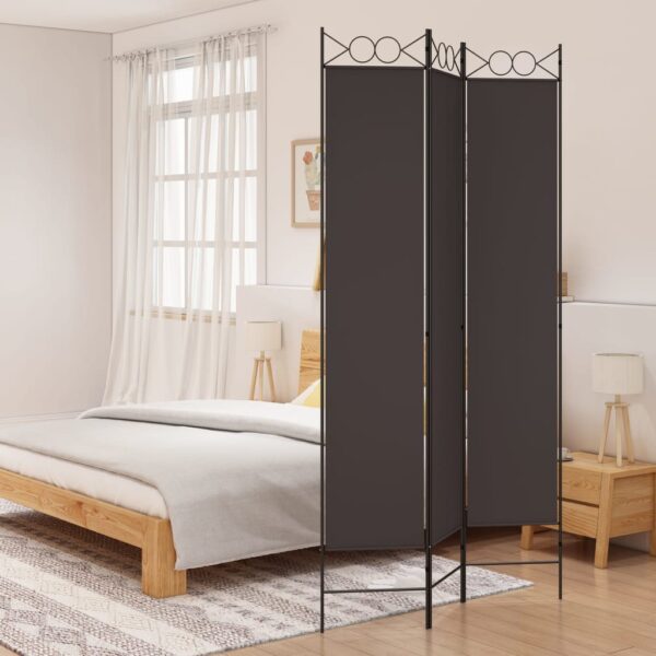 vidaXL 3-Panel Room Divider Brown 47.2"x86.6" Fabric