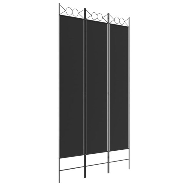 vidaXL 3-Panel Room Divider Black 47.2"x86.6" Fabric - Image 2