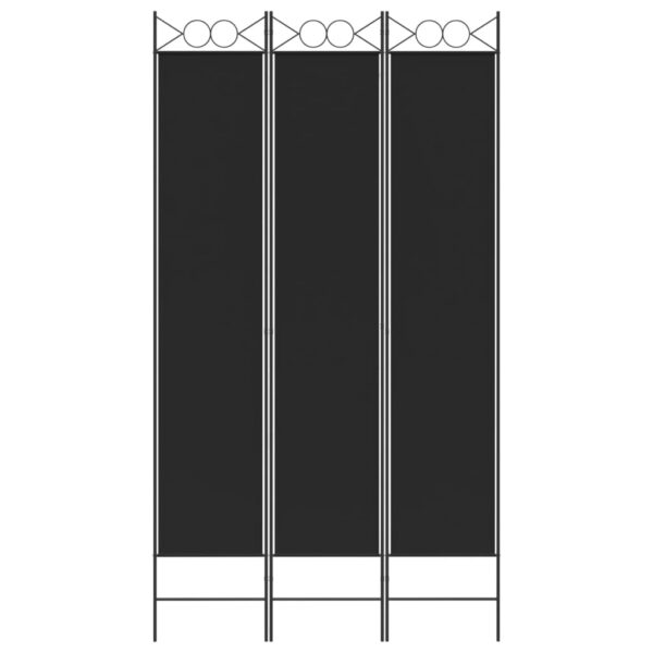 vidaXL 3-Panel Room Divider Black 47.2"x86.6" Fabric - Image 3