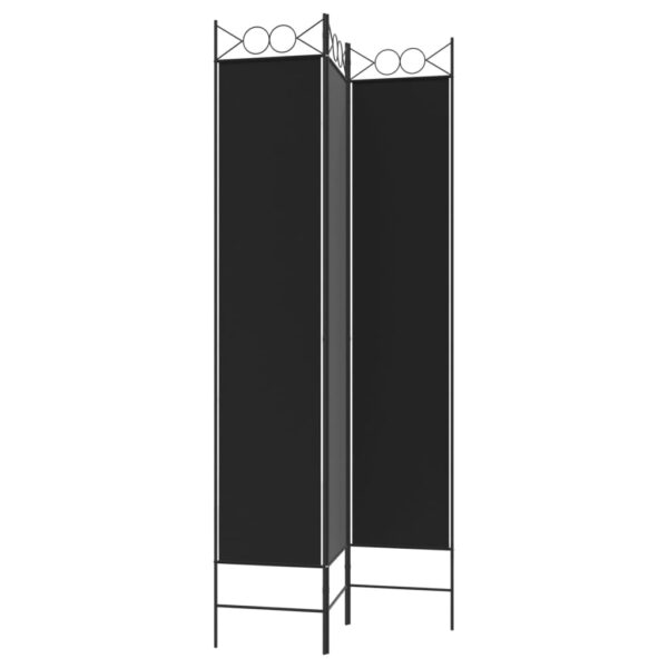 vidaXL 3-Panel Room Divider Black 47.2"x86.6" Fabric - Image 4