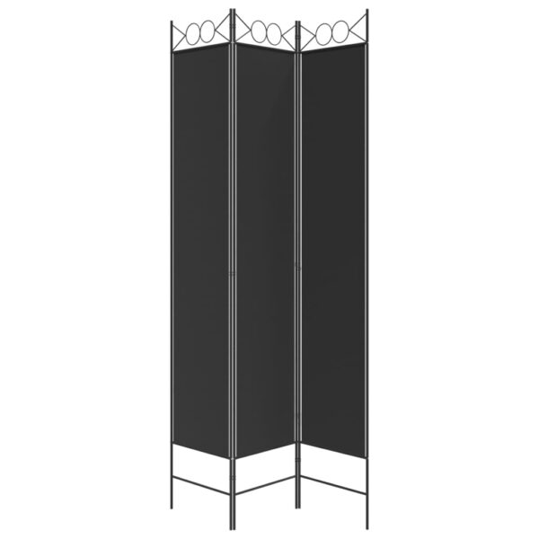 vidaXL 3-Panel Room Divider Black 47.2"x86.6" Fabric - Image 5