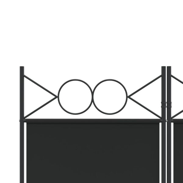 vidaXL 3-Panel Room Divider Black 47.2"x86.6" Fabric - Image 7