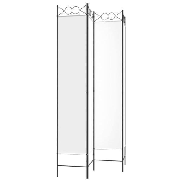 vidaXL 4-Panel Room Divider White 63"x86.6" Fabric - Image 5