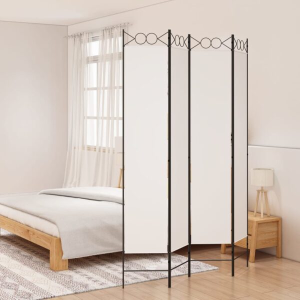 vidaXL 4-Panel Room Divider White 63"x86.6" Fabric