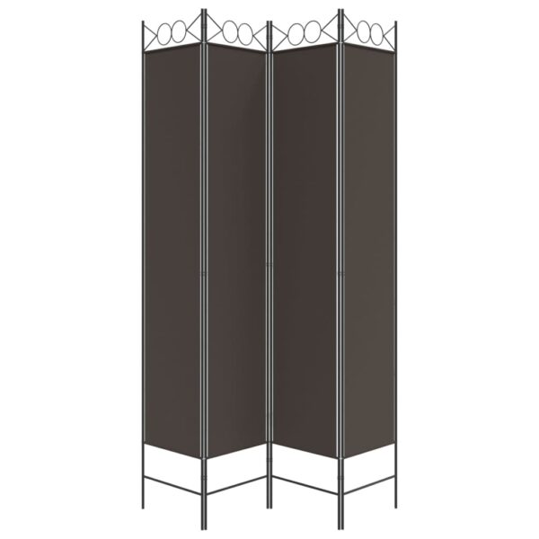 vidaXL 4-Panel Room Divider Brown 63"x86.6" Fabric - Image 4