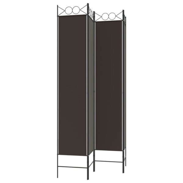 vidaXL 4-Panel Room Divider Brown 63"x86.6" Fabric - Image 5