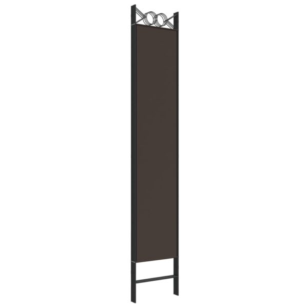 vidaXL 4-Panel Room Divider Brown 63"x86.6" Fabric - Image 6