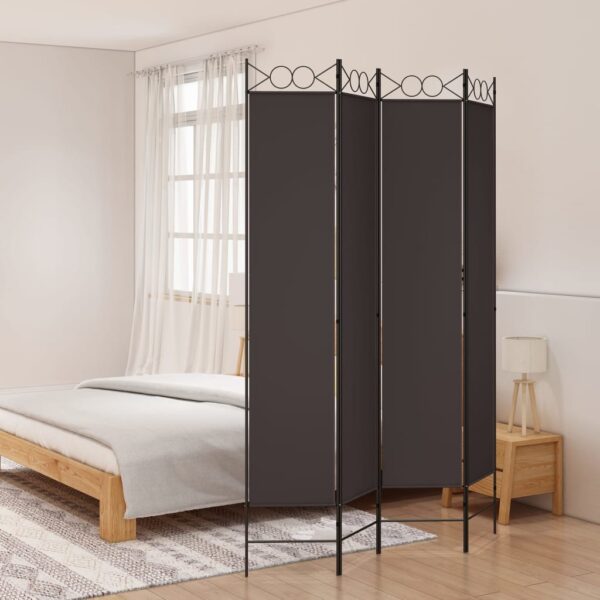 vidaXL 4-Panel Room Divider Brown 63"x86.6" Fabric