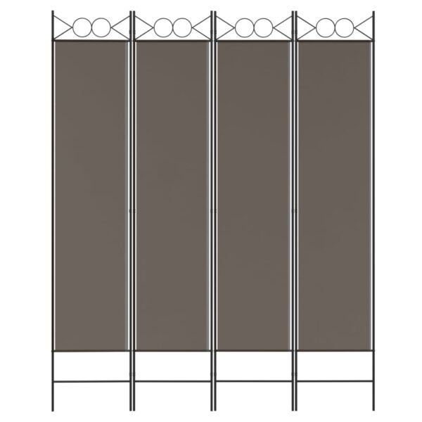 vidaXL 4-Panel Room Divider Anthracite 63"x86.6" Fabric - Image 3