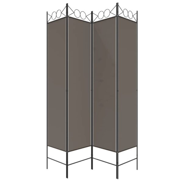 vidaXL 4-Panel Room Divider Anthracite 63"x86.6" Fabric - Image 5